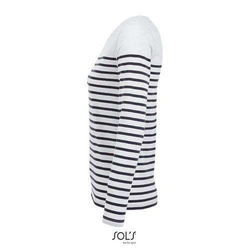 Camiseta marinera de manga larga algodón para mujer 130GSM ref S03100