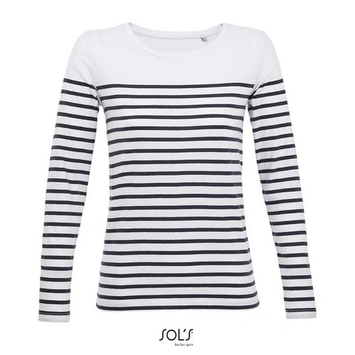 Camiseta marinera de manga larga algodón para mujer 130GSM ref S03100