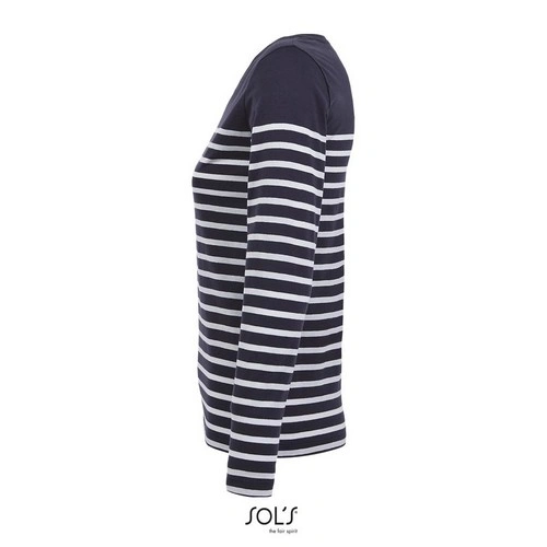 Camiseta marinera de manga larga algodón para mujer 130GSM ref S03100