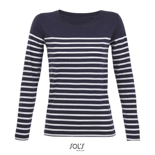 Camiseta marinera de manga larga algodón para mujer 130GSM ref S03100