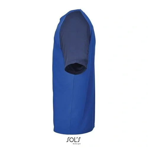 Camiseta raglán Vortex personalizable y transpirable ref S04787 - French Marino Azul Royal Side