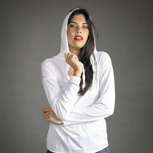 Camiseta de manga larga unisex con capucha ajustable ref 4719