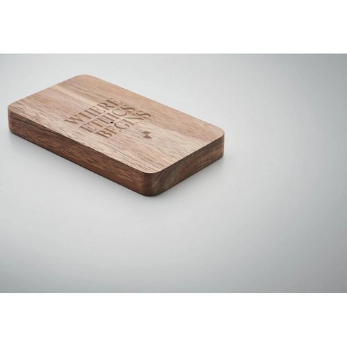 Cargador inalámbrico 15W y power bank de madera reciclada ref MO2185