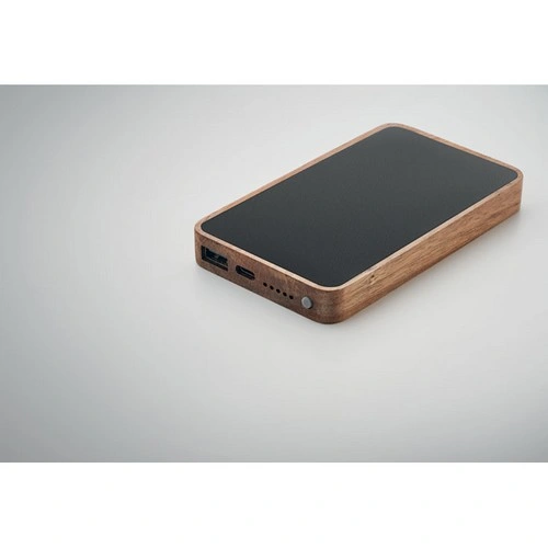 Cargador inalámbrico 15W y power bank de madera reciclada ref MO2185