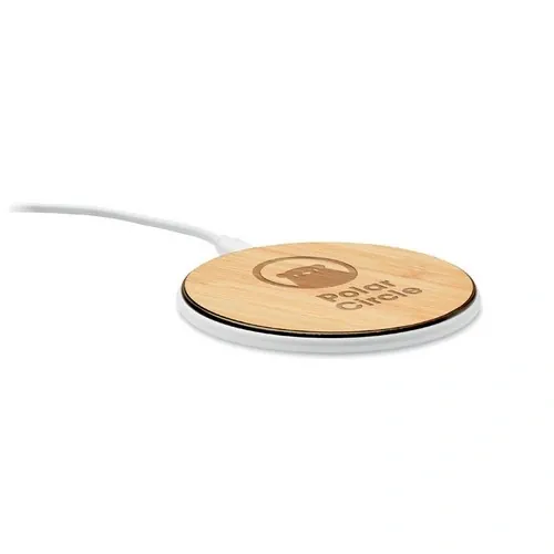 Cargador inalámbrico 10W con parte superior de bambú ref MO6563 - Printed Madera