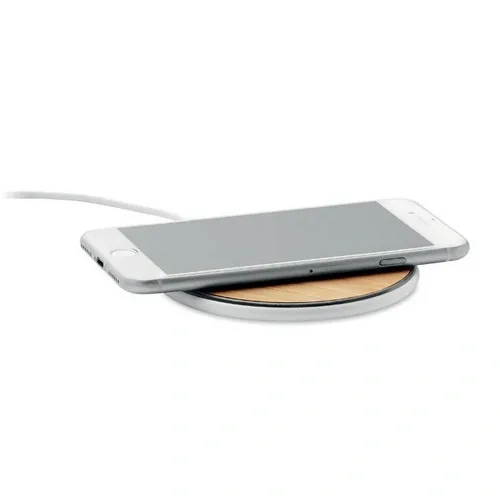 Cargador inalámbrico 10W con parte superior de bambú ref MO6563 - Side Madera