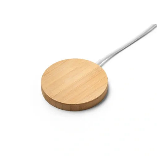 Cargador inalámbrico magnético de bambú ultrarrápido ref 97128 - Natural