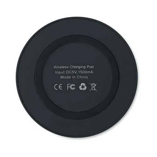 Cargador inalámbrico redondo compacto con luz ref MO9446 - Back Negro
