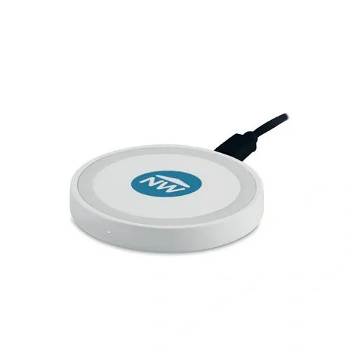 Cargador inalámbrico redondo compacto con luz ref MO9446 - Printed Blanco