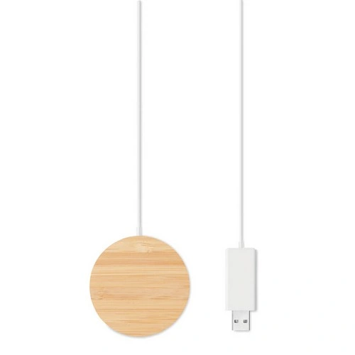 Cargador inalámbrico de bambú carga rápida para iPhone ref MO6266