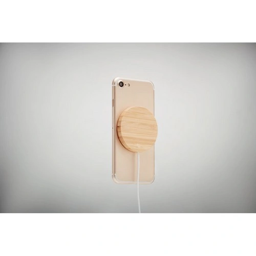 Cargador inalámbrico de bambú carga rápida para iPhone ref MO6266