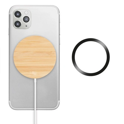 Cargador inalámbrico de bambú carga rápida para iPhone ref MO6266