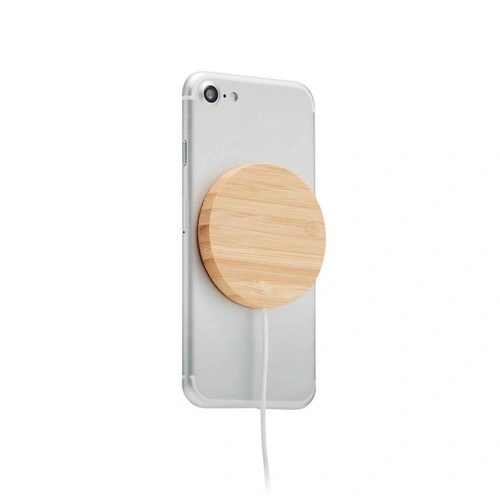Cargador inalámbrico de bambú carga rápida para iPhone ref MO6266