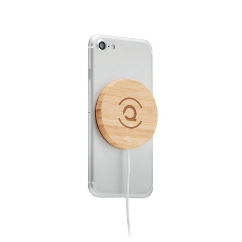Cargador inalámbrico de bambú carga rápida para iPhone ref MO6266