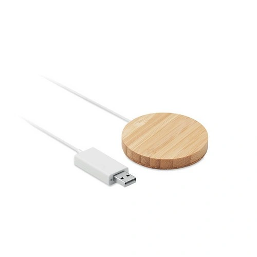 Cargador inalámbrico de bambú carga rápida para iPhone ref MO6266