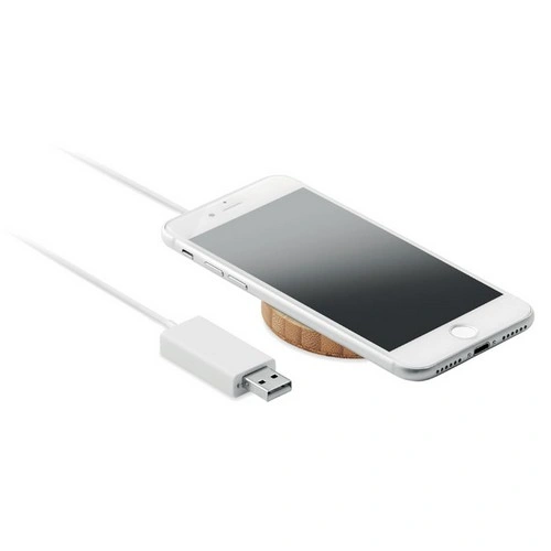 Cargador inalámbrico de bambú carga rápida para iPhone ref MO6266