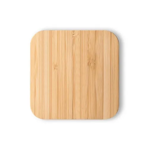 Cargador inalámbrico superrápido de bambú con hub ref 97123 - Natural