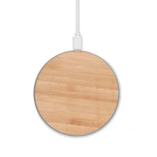 Cargador rápido inalámbrico de bambú y aluminio ref MO9787 - Top Madera