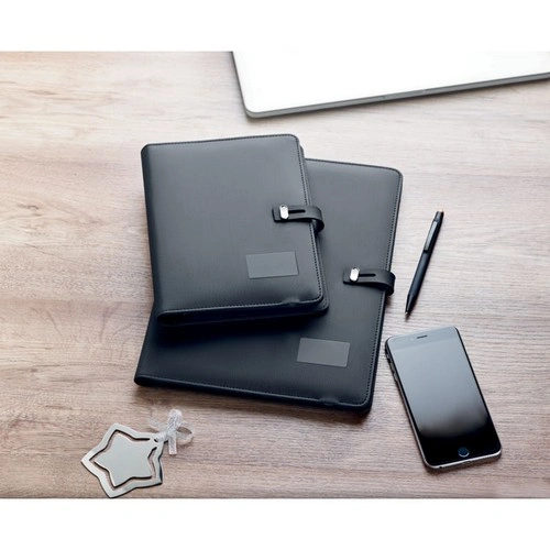 Porta folios A4 en lino PU con cargador inalámbrico ref MO9401