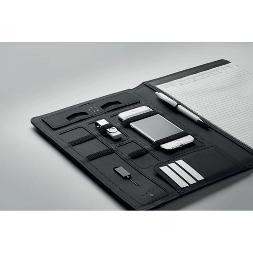 Porta folios A4 en lino PU con cargador inalámbrico ref MO9401