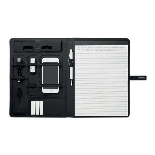 Porta folios A4 en lino PU con cargador inalámbrico ref MO9401