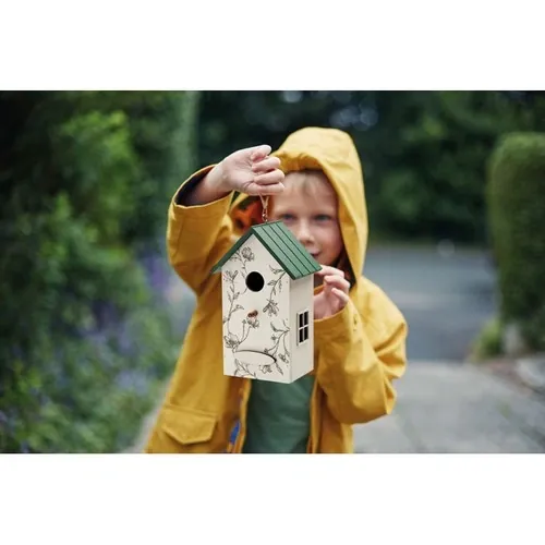 Casa para pájaros de madera contrachapada resistente ref MO2358 - 1 Blanco
