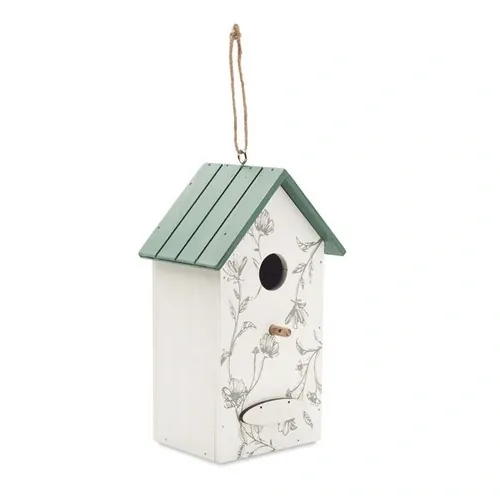 Casa para pájaros de madera contrachapada resistente ref MO2358 - Blanco
