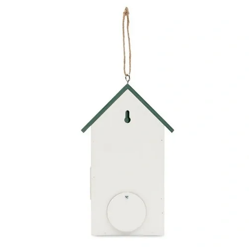 Casa para pájaros de madera contrachapada resistente ref MO2358 - Top Blanco