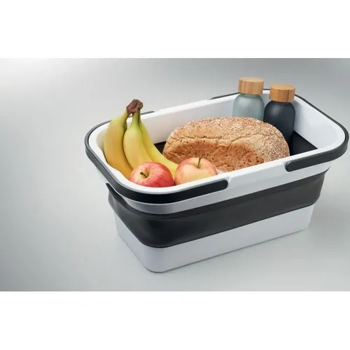 Cesta de picnic plegable de silicona con tablero ref MO2227 - Item Detail Picture Blanco