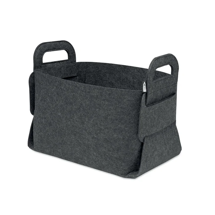 Cesta plegable de fieltro RPET Fialan personalizable ref mo3106 - Back Gris Piedra
