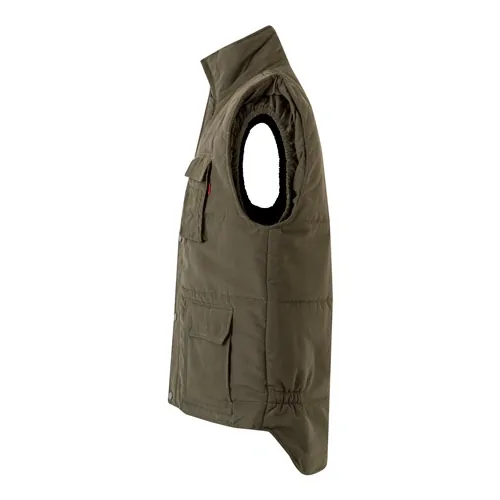 Chaleco acolchado multibolsillos con cierre oculto ref 36047 - Verde Militar 02