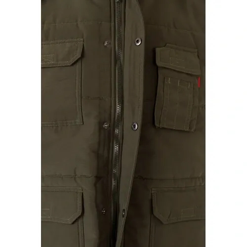Chaleco acolchado multibolsillos con cierre oculto ref 36047 - Verde Militar 03