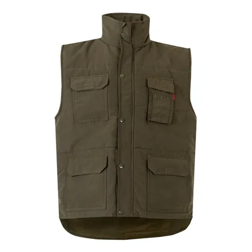 Chaleco acolchado multibolsillos con cierre oculto ref 36047 - Verde Militar