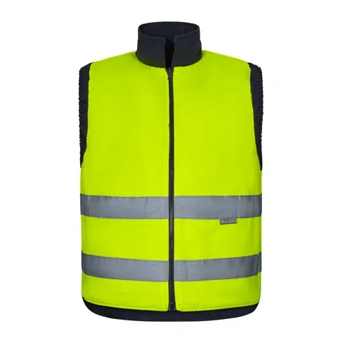 Chaleco acolchado reversible multibolsillos con reflectantes ref 36048 - Amarillo 03