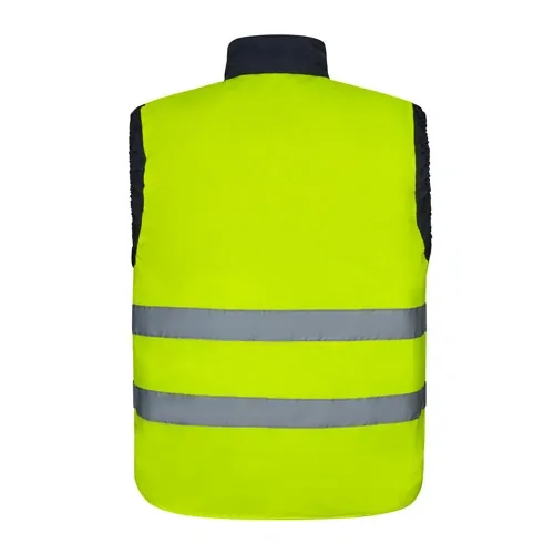 Chaleco acolchado reversible multibolsillos con reflectantes ref 36048 - Amarillo 04