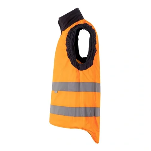 Chaleco acolchado reversible multibolsillos con reflectantes ref 36048 - Naranja 04