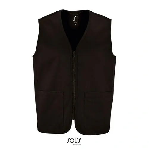 Chaleco unisex con cremallera y bolsillos prácticos ref S02110 - Negro