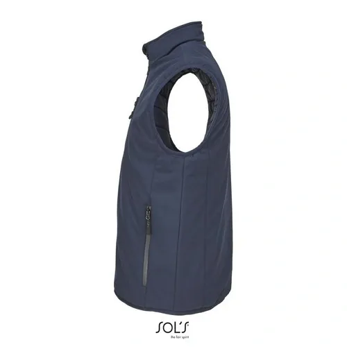 Chaleco unisex softshell forrado impermeable ref S04809 - Azul Profundo Side