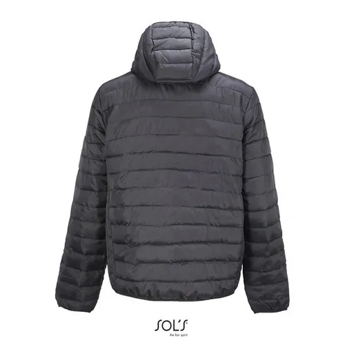 Chaqueta acolchada ligera con capucha reciclada ref S04444 - Negro Back