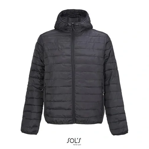 Chaqueta acolchada ligera con capucha reciclada ref S04444 - Negro