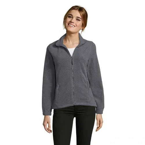 Chaqueta polar mujer anti peeling con bolsillos ref S54500 - Front Gris Jaspeado