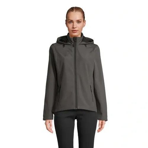 Chaqueta softshell mujer Race personalizable y ecológica ref S04448 - Front Negro