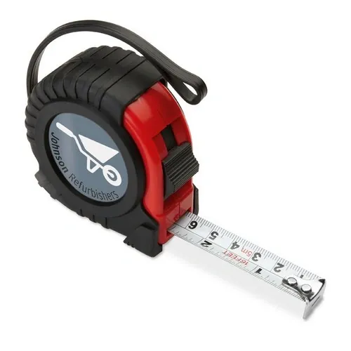 Cinta métrica 5 metros con correa y clip de metal ref MO8238 - Printed Rojo