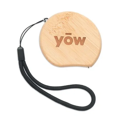 Cinta métrica cuadrada de bambú 2M con correa ref MO6520 - Printed Madera