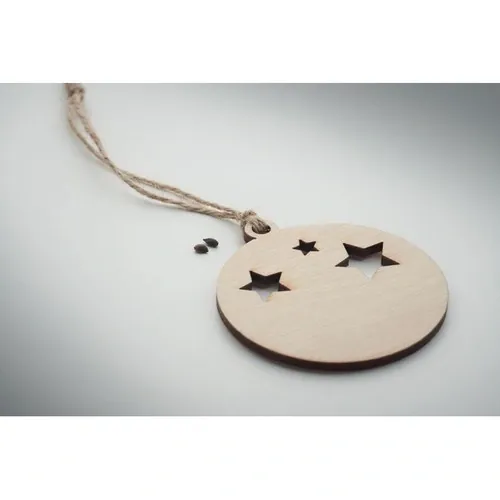 Colgador decorativo de madera con semillas de abeto ref CX1556 - 1 Madera