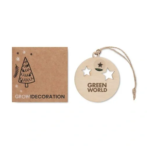 Colgador decorativo de madera con semillas de abeto ref CX1556 - Printed Madera