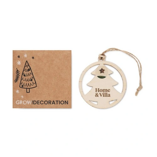 Colgador decorativo de madera árbol con semillas de abeto ref CX1555
