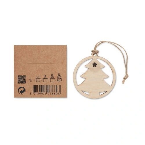 Colgador decorativo de madera árbol con semillas de abeto ref CX1555
