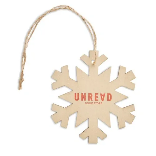 Colgante copo de nieve de madera con cordón de yute ref CX1474 - Top Madera