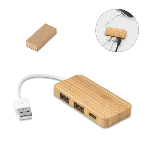 Concentrador de Bamboo con 3 puertos USB ref 97127